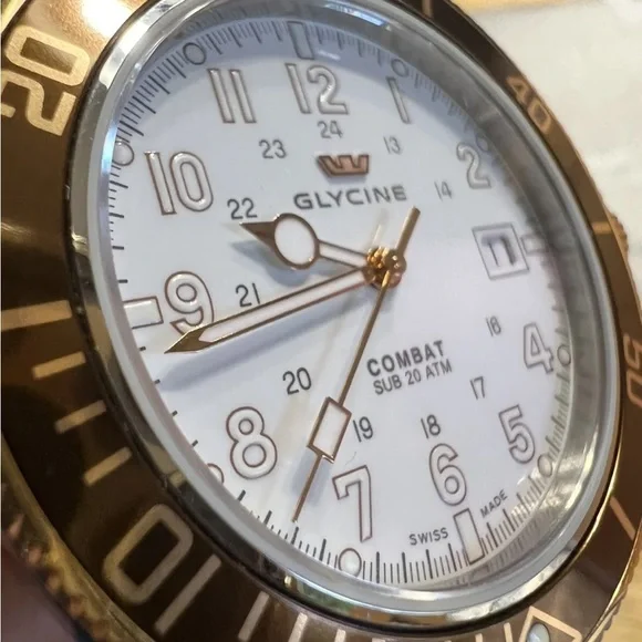 Glycine Combat Sub 3863.34.C6 LB4. Original Pre Invicta Goldeneye super rare